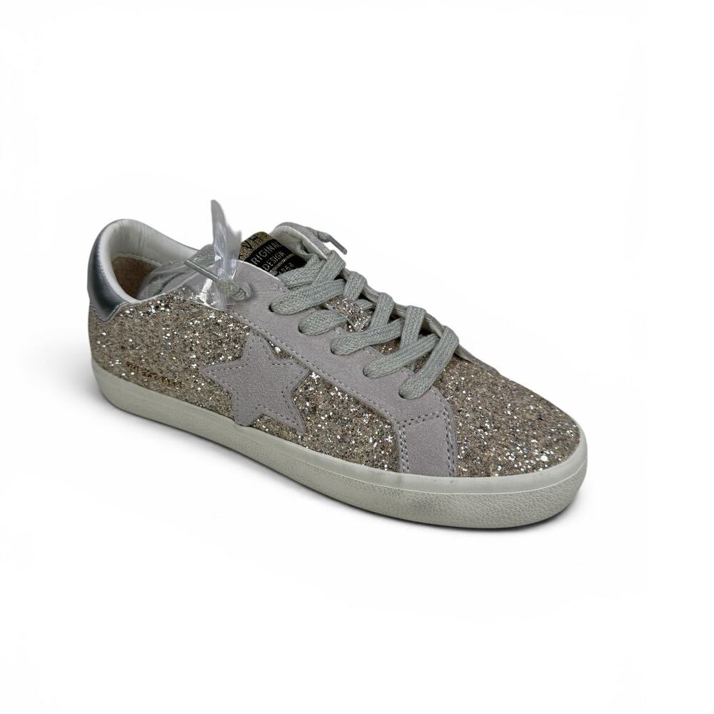 Vintage Havana‎ Palmer Sneakers Womens 7.5 Silver Glitter Star Slip On
